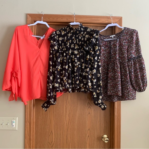 Tops - Floral and Solid Women's Blouse Set (3)